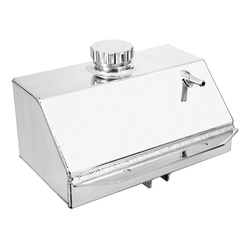 Universal 1.2L Alloy Coolant Water Header Overflow Tank w// Billet Cap AN6 Polish