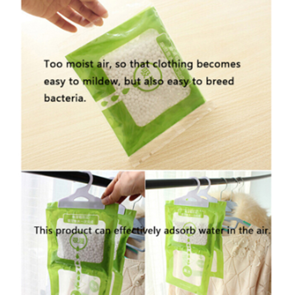 3x Dehumidifier Bags Reusable Moisture Absorber Hanging Wardrobe Drying ...