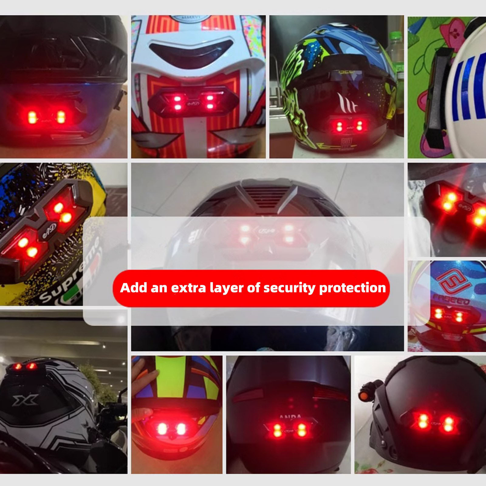 can u flash photo a motorcycle helmet LED Motorcycle Helmet Brake Light Bike Rear Red for Night Riding
