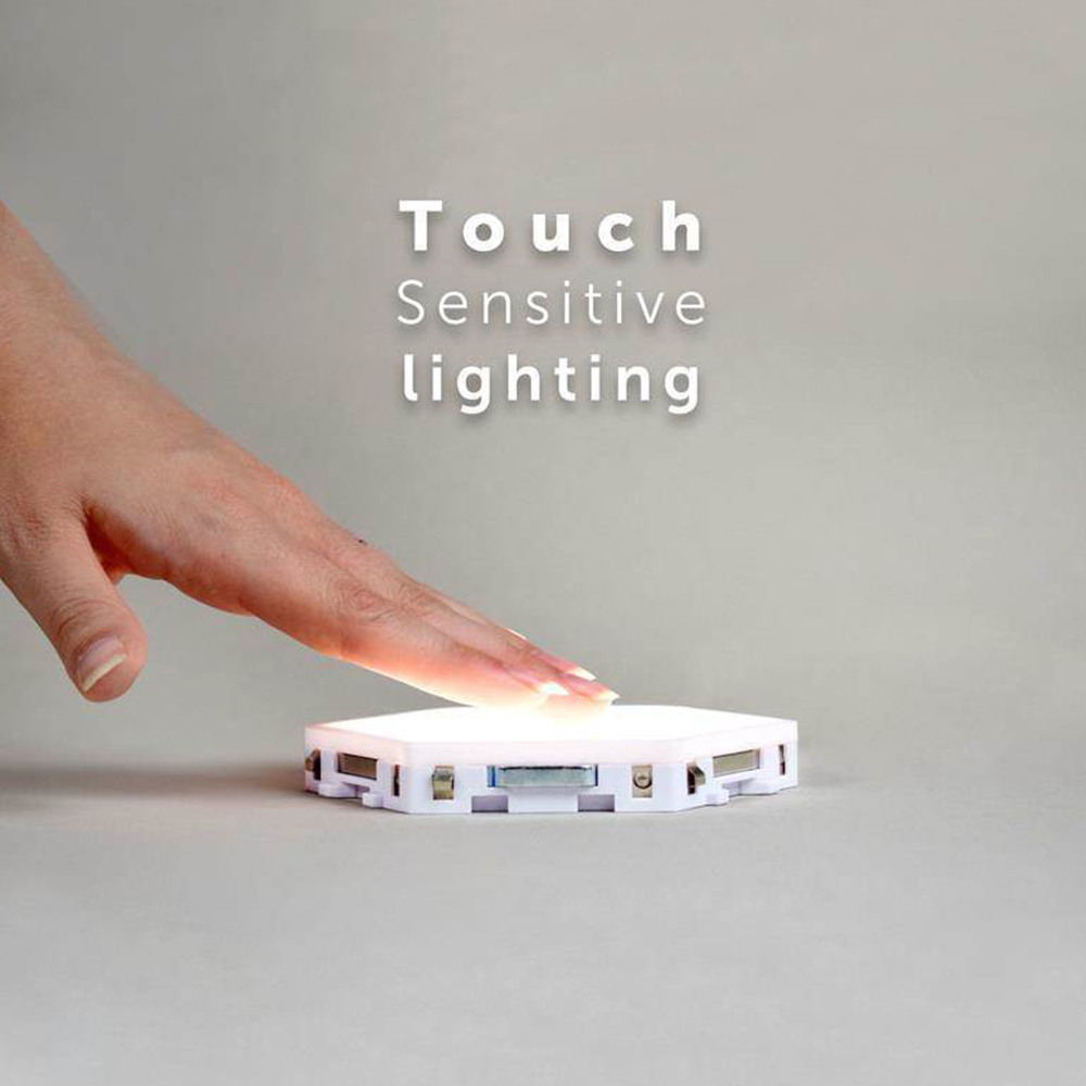 Quantum LED Light Hexagonal 8 Night Light Modular Touch Light Wall Lamp White