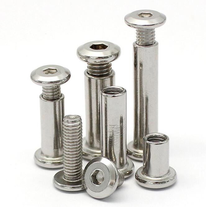 20pcs M8 Allen Hex Bolt Flat Nut Sleeve Screw Stainless Steel Furniture