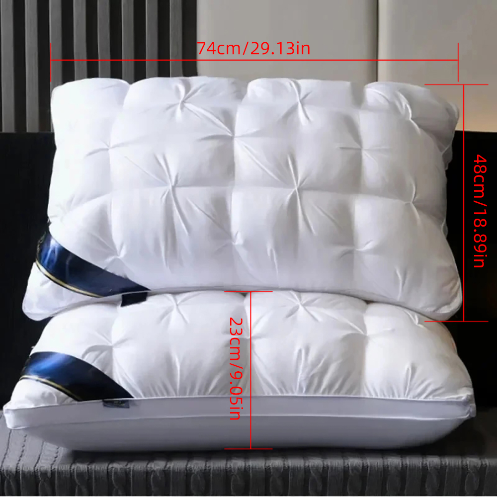 Pack Of 2 Large Memory Foam Pillows - Soft, Bounce-Back, Hypoallergenic & Hotel Quality