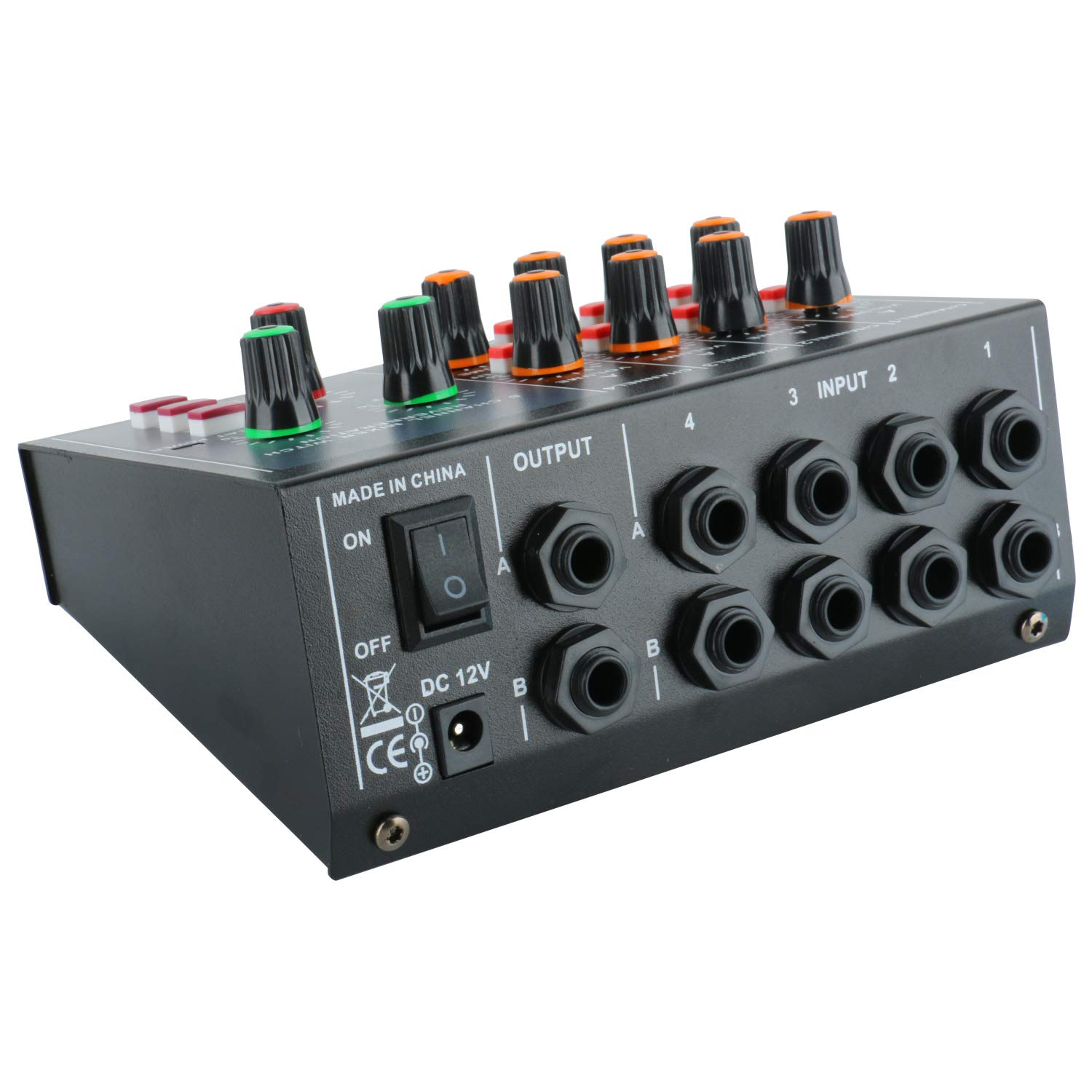 Mini 8 Channels Metal Mono Stereo Sound Mixer with Power Adapter Cable