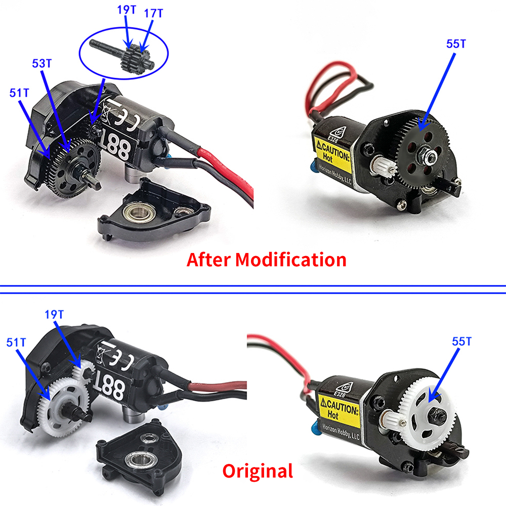 Two-speed Aluminum Transmission Gearbox for 1/24 Axial SCX24 RC