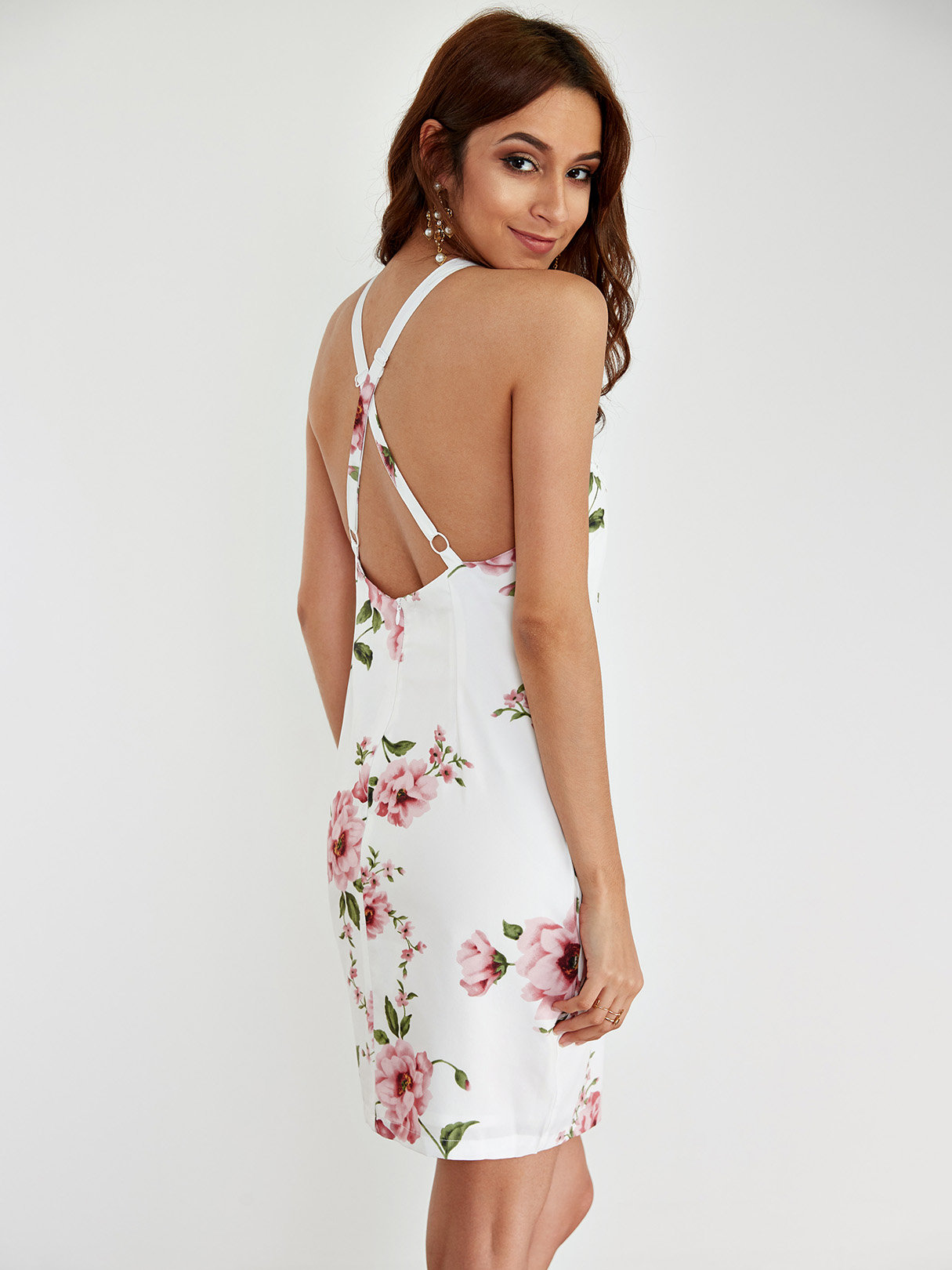 Womens Summer Sexy Halter Neck Backless Random Floral Print Bodycon Mini Dress Ebay 