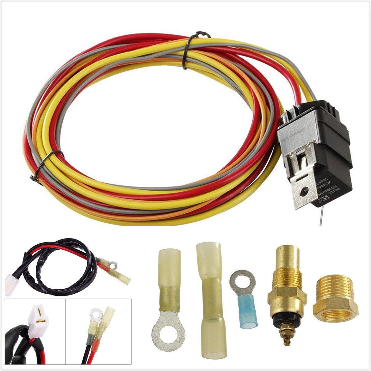Professional Auto Electric Cooling Fan Single Control Wiring Harness