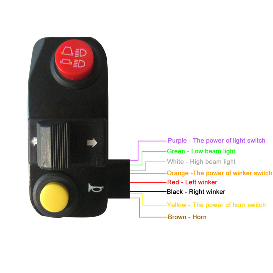 Universal Metal 7/8" Motorcycle Switch Combo Horn Turn Signal Light