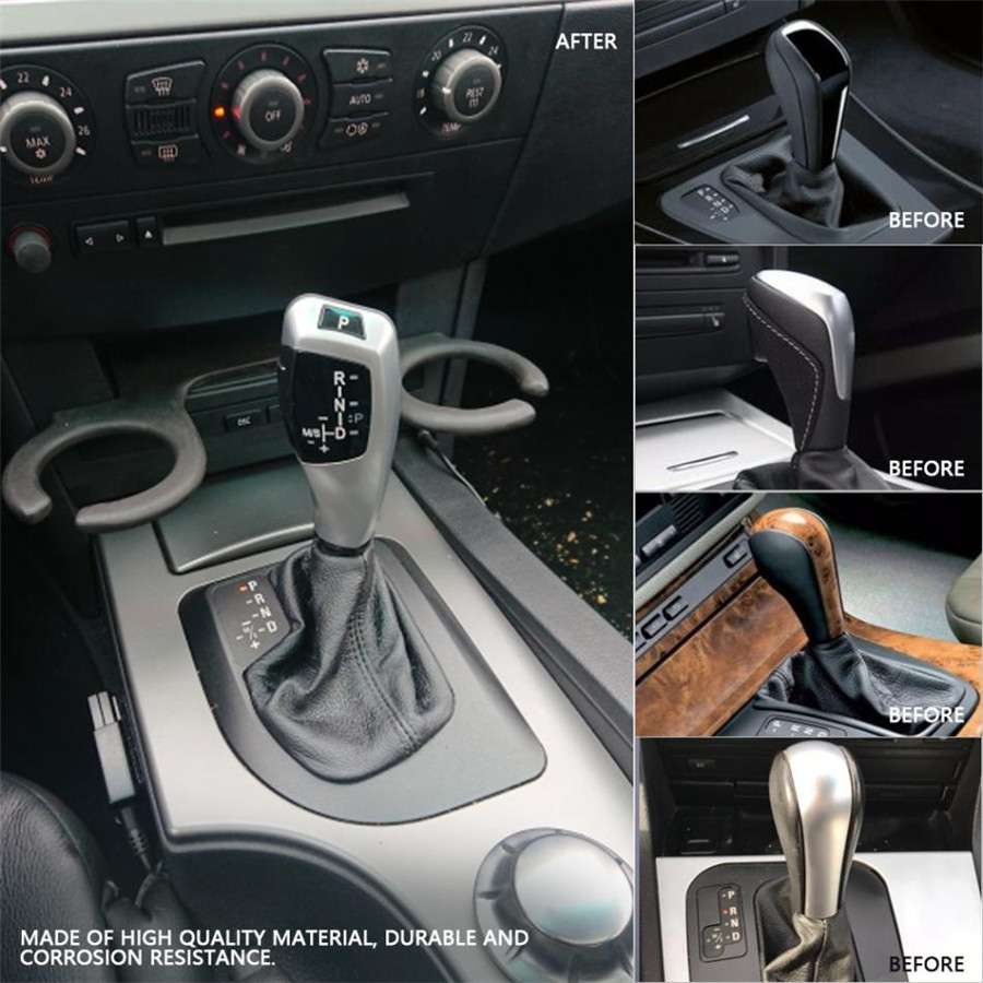 Gear Knob LHD Automatic LED Gear Shift Knob Shifter Lever Stick for E46 E60 E61 E63 E64 Silver