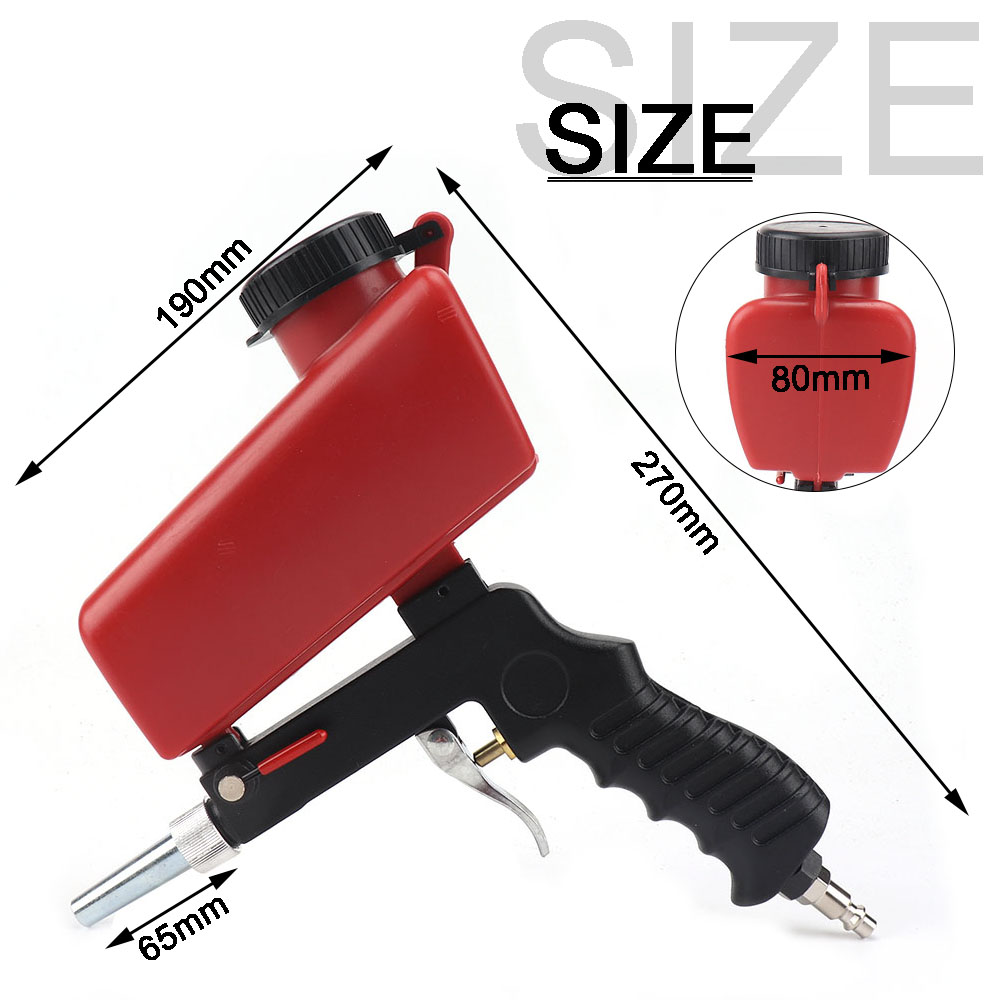 Pneumatic Sandblasting Gun Set Adjustable Sand Blaster 90 Psi Portable Machine Gravity Small Handheld Sandblasting Machine