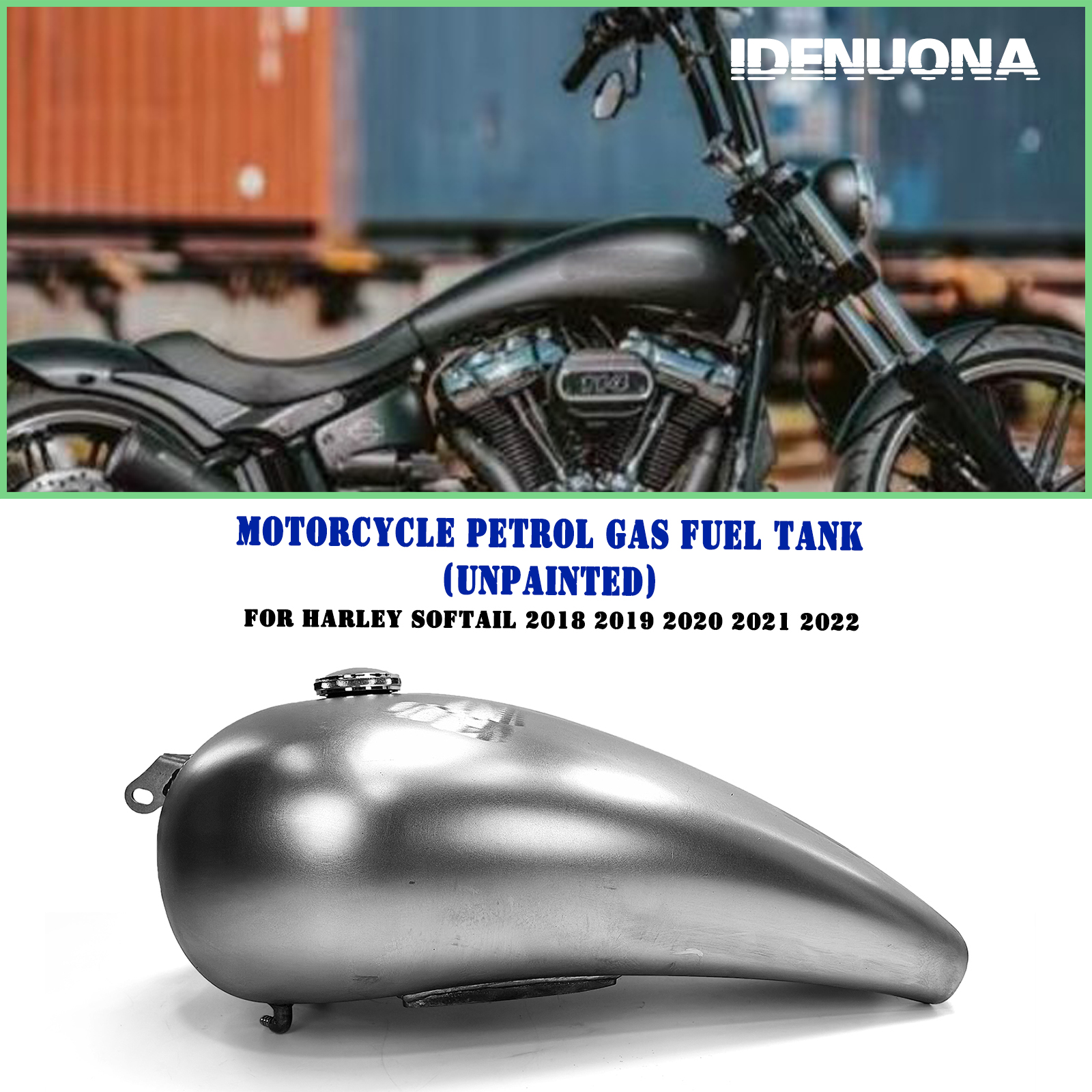 1x Silver Handmade Petrol Gas Fuel Tank For Harley Softail 2018