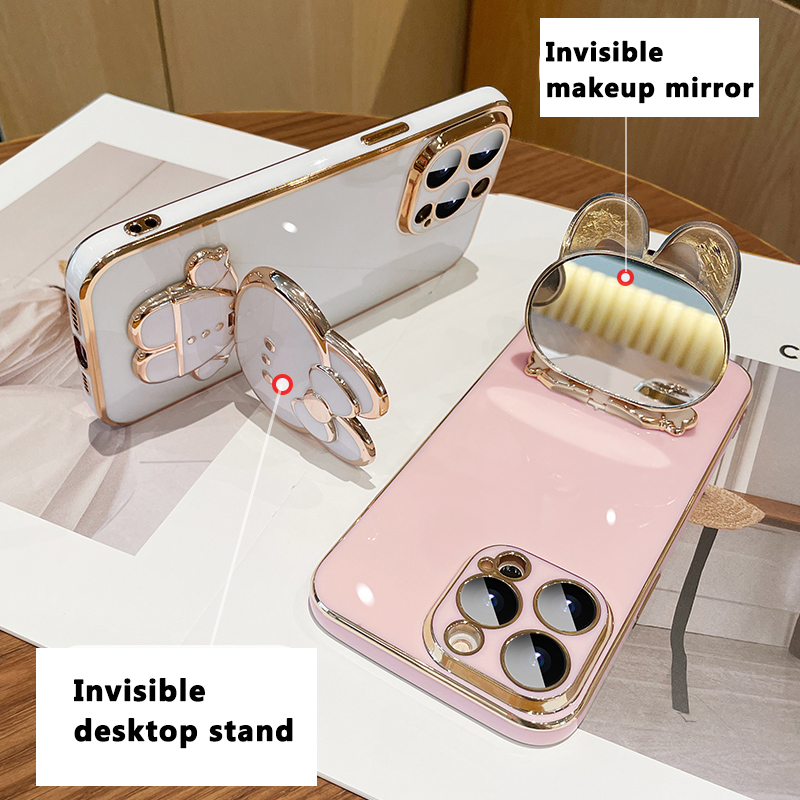 For iPhone 14 Pro Max 13 12 11 XS XR Cartoon Rabbit Invisible