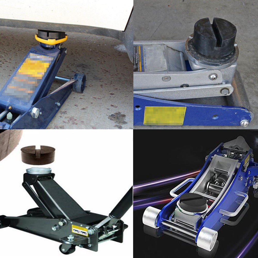 2x Slotted Car Floor Jack Pad Lift Rubber Adapter Auto Shop Accessories