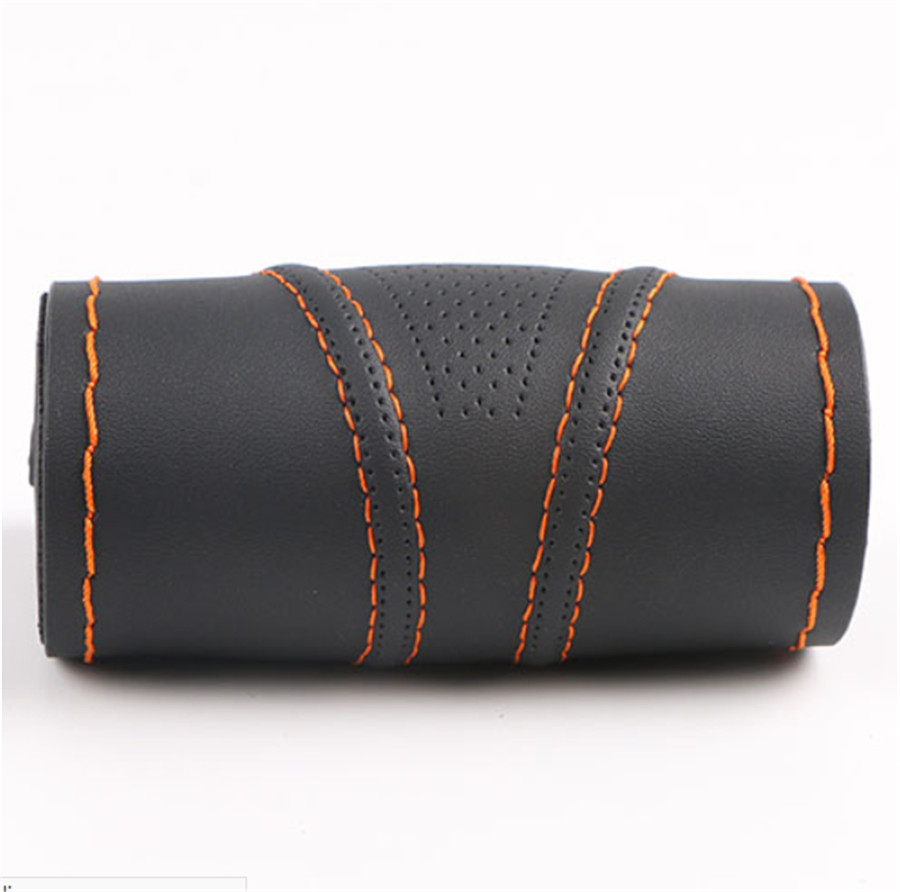 Universal 38cm PU Leather Car Steering Wheel Cover Protector w