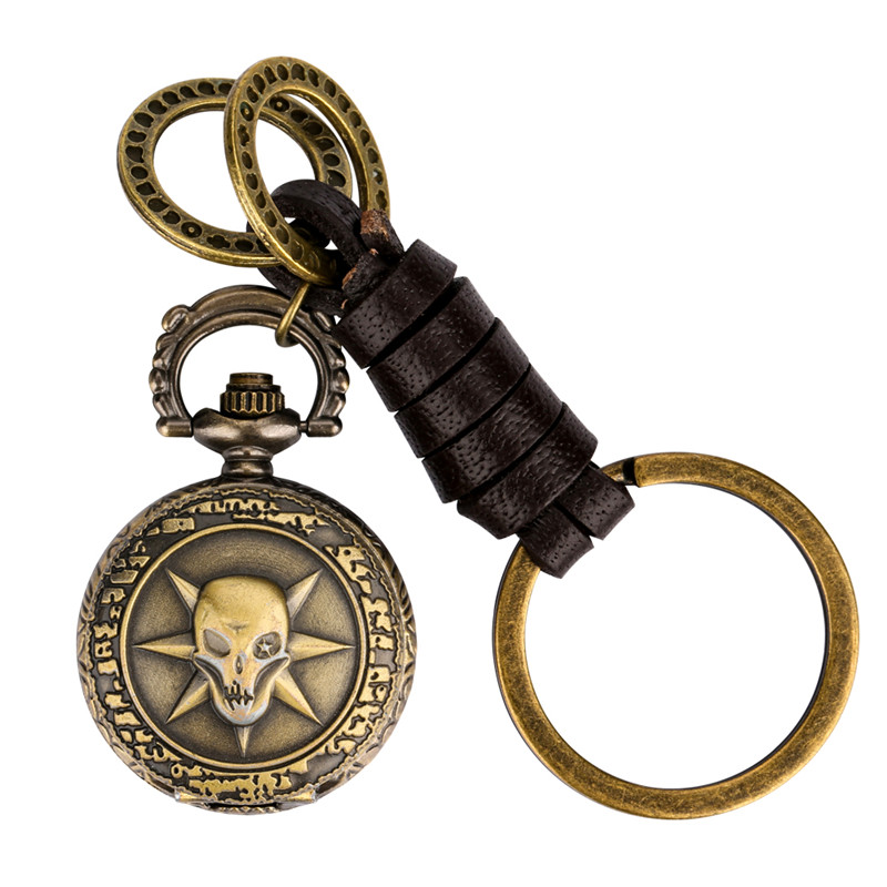 Steampunk Mini Tiny Quartz Pocket Watch Keychain Kids Men