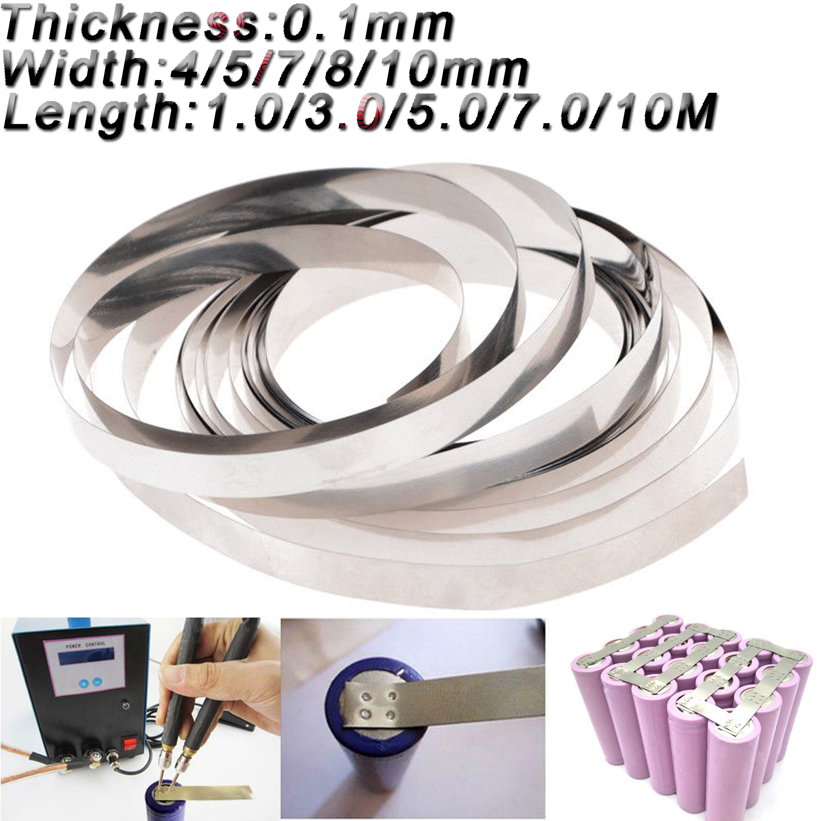 1/3/5/7/10M battery spot welding nickel plate Nickel plated steel strip