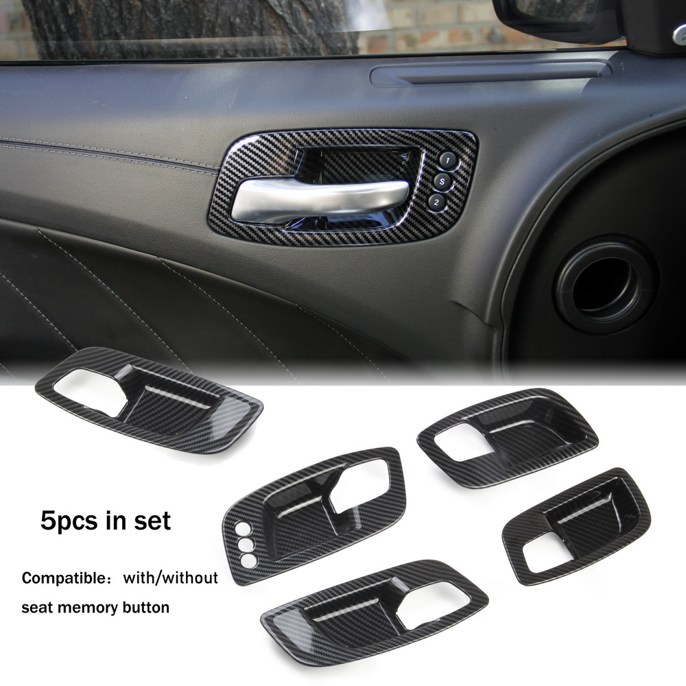 Carbon Fiber Inner Door Handle Bowl Cover Trim for Dodge Charger 2011