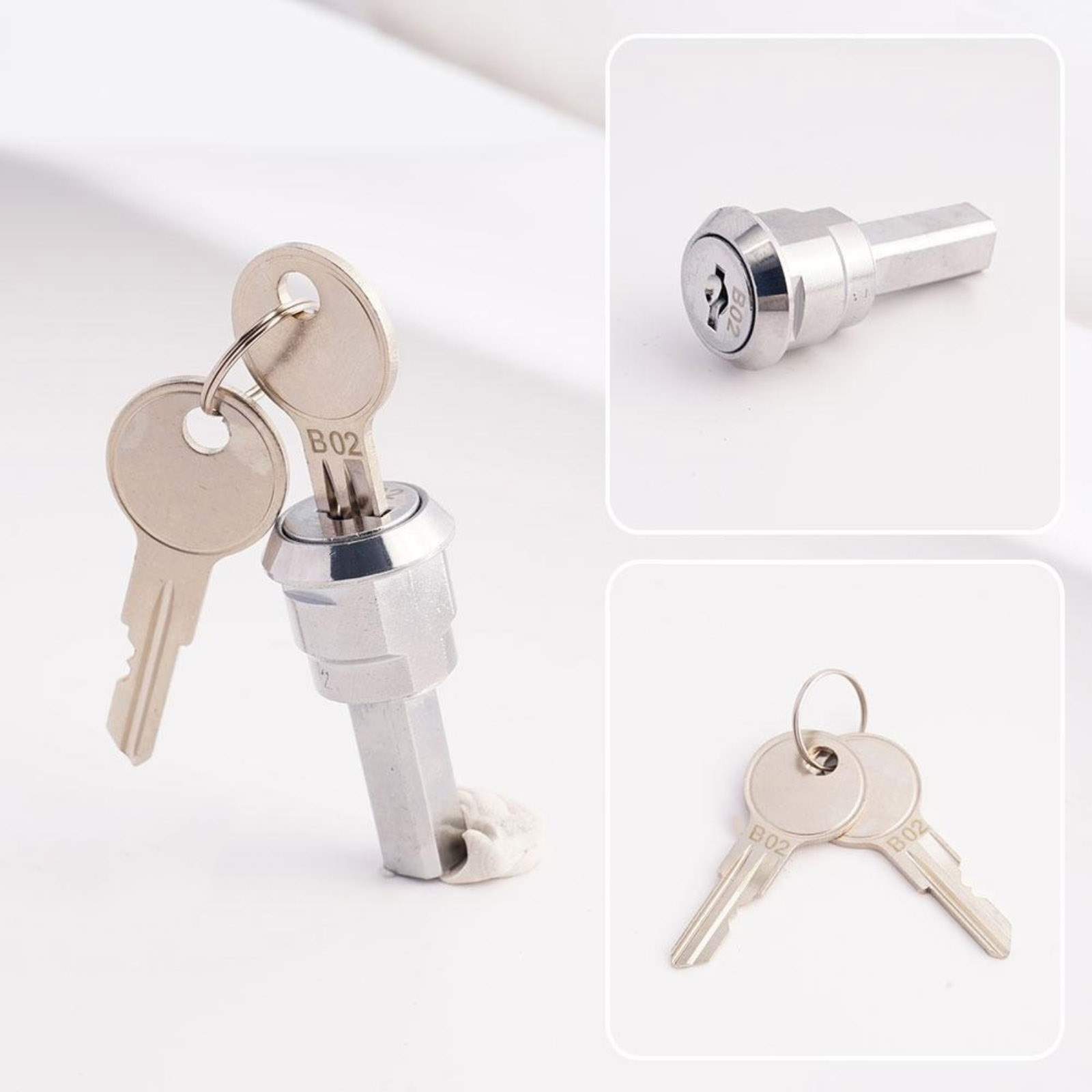 Round Keyed Cabinet Lock – Metal Security Lock For File Cabinets, Toolboxes, Drawers & Storage – 1.77" X 0.98"
