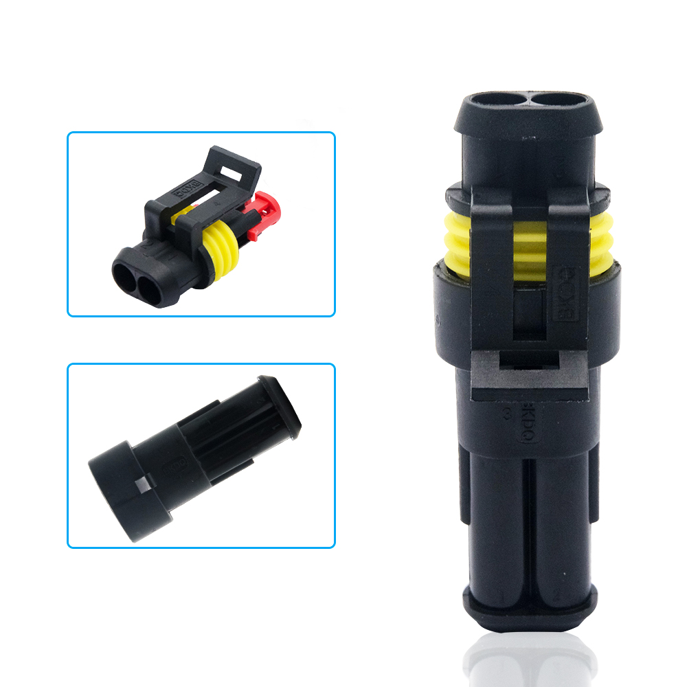 10 Pcs 2 Pin way Waterproof Car ATV Electrical Wire Connector Plug