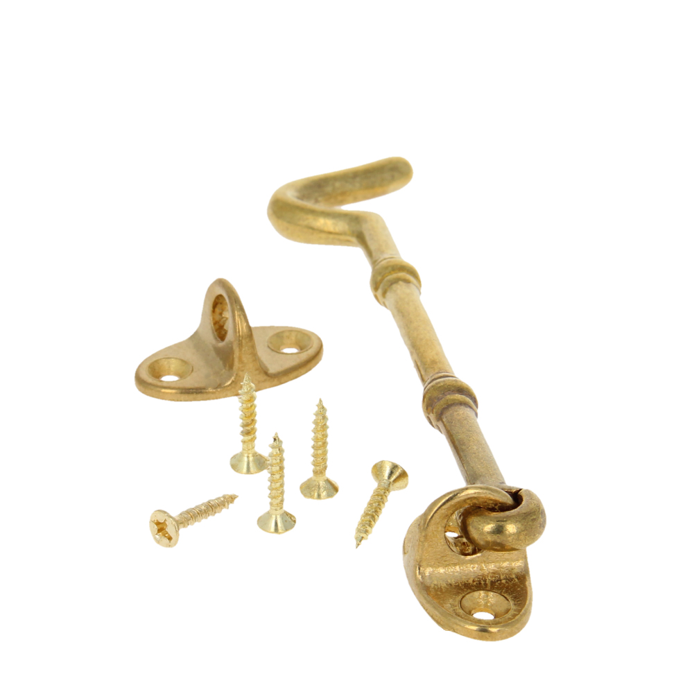 4"/5"/6" Brass Cabin Hooks Eye Latch Door Gate Swivel Window Hook