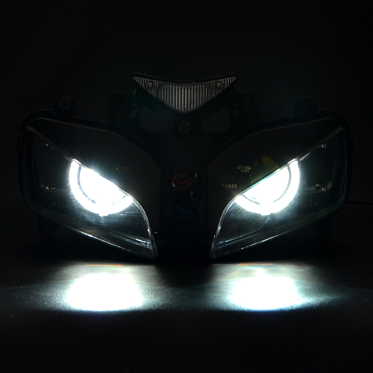 LED White Angel Eyes HID Headlight Assembly for Honda CBR1000RR