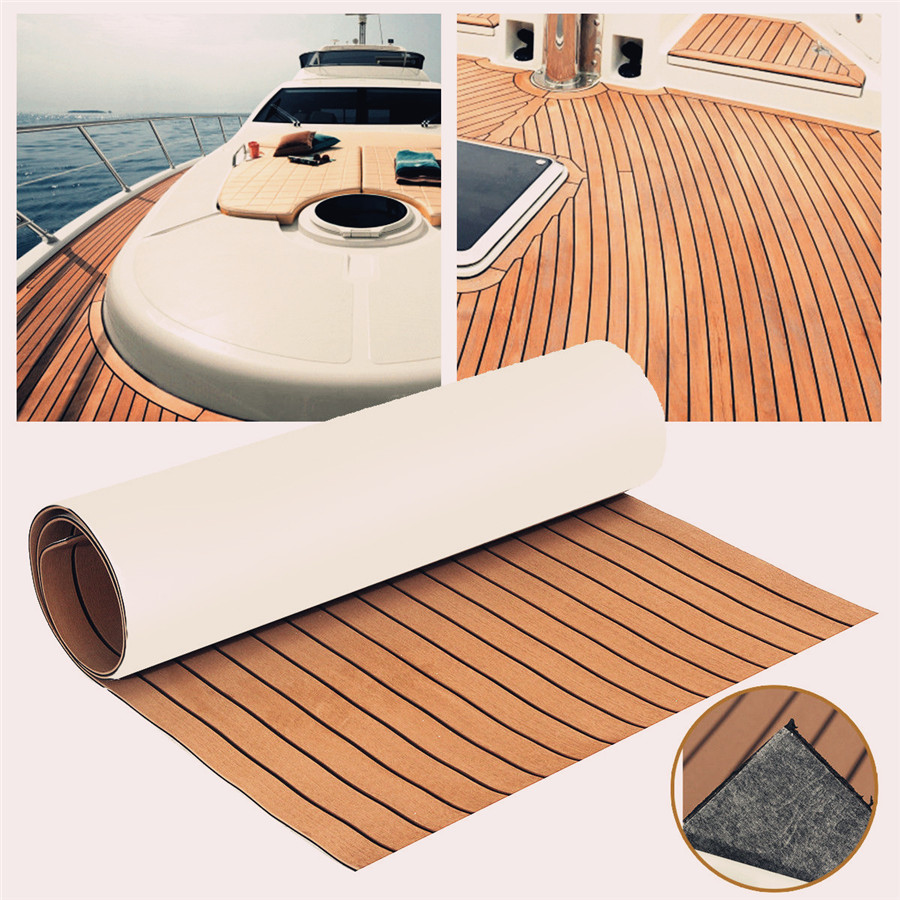 EVA Foam Teak Look Resilience Floor Mat For Yacht Boat Car Decking Self ...