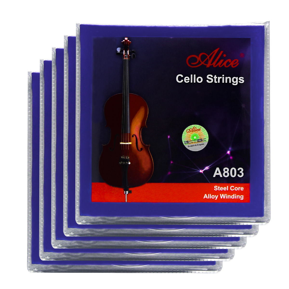Set Nylon//Steel Core Cello Strings 4//4 Full Size