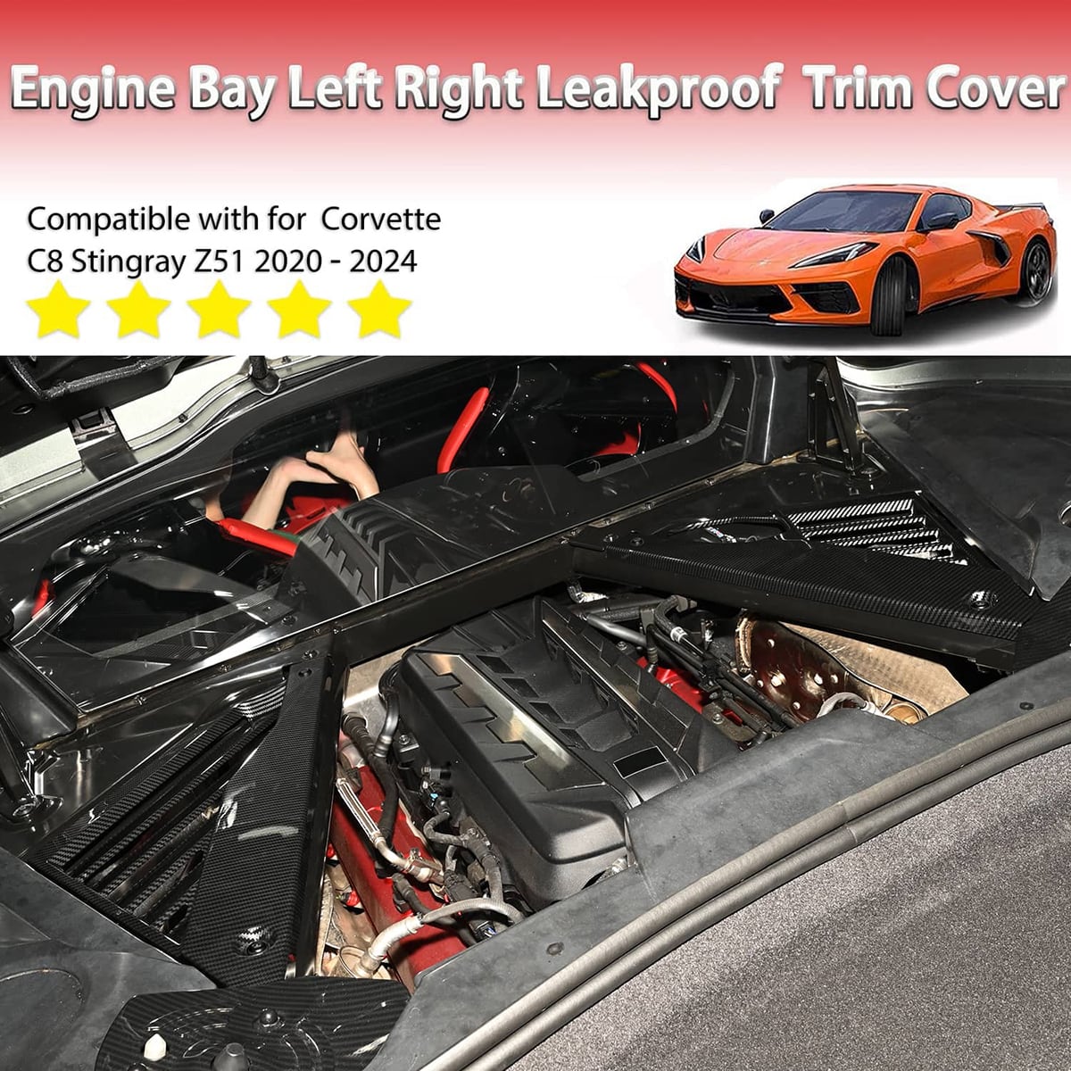 CARBON FIBER Engine Bay Trim Panel Appearance Cover EOS For 20-Up