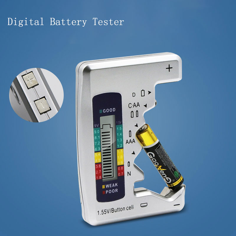 BT-168D testeur de Batterie num/érique Volt Checker 9V 1.5V Pile Bouton Rechargeable AAA AA C D Universal Test de la Batterie