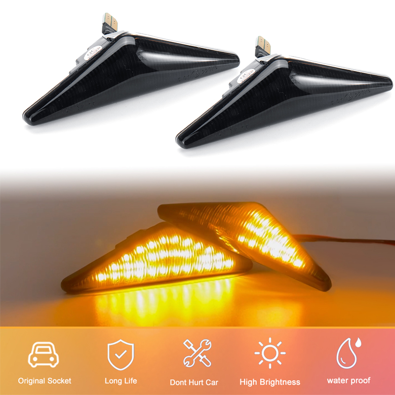 2X Side Indicator Repeater Lens Light Clear For FORD Focus II C Max