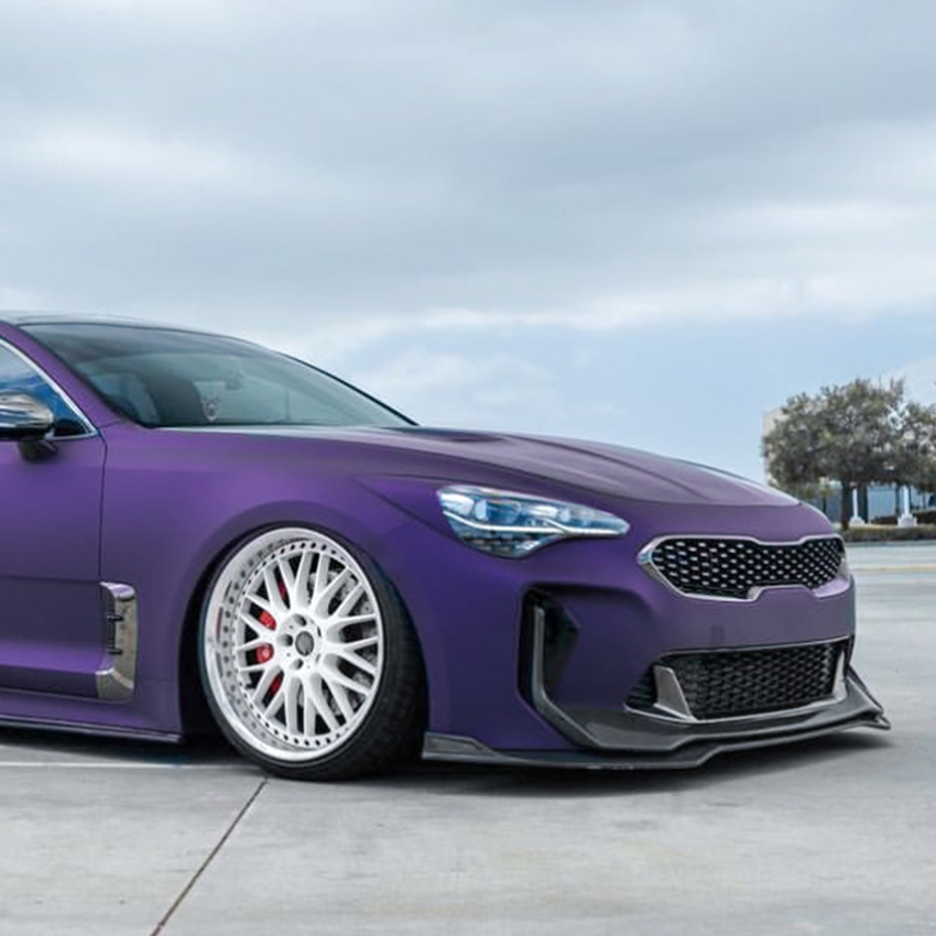 WASHLA Carbon Fiber Front Bumper Lip for Kia Stinger