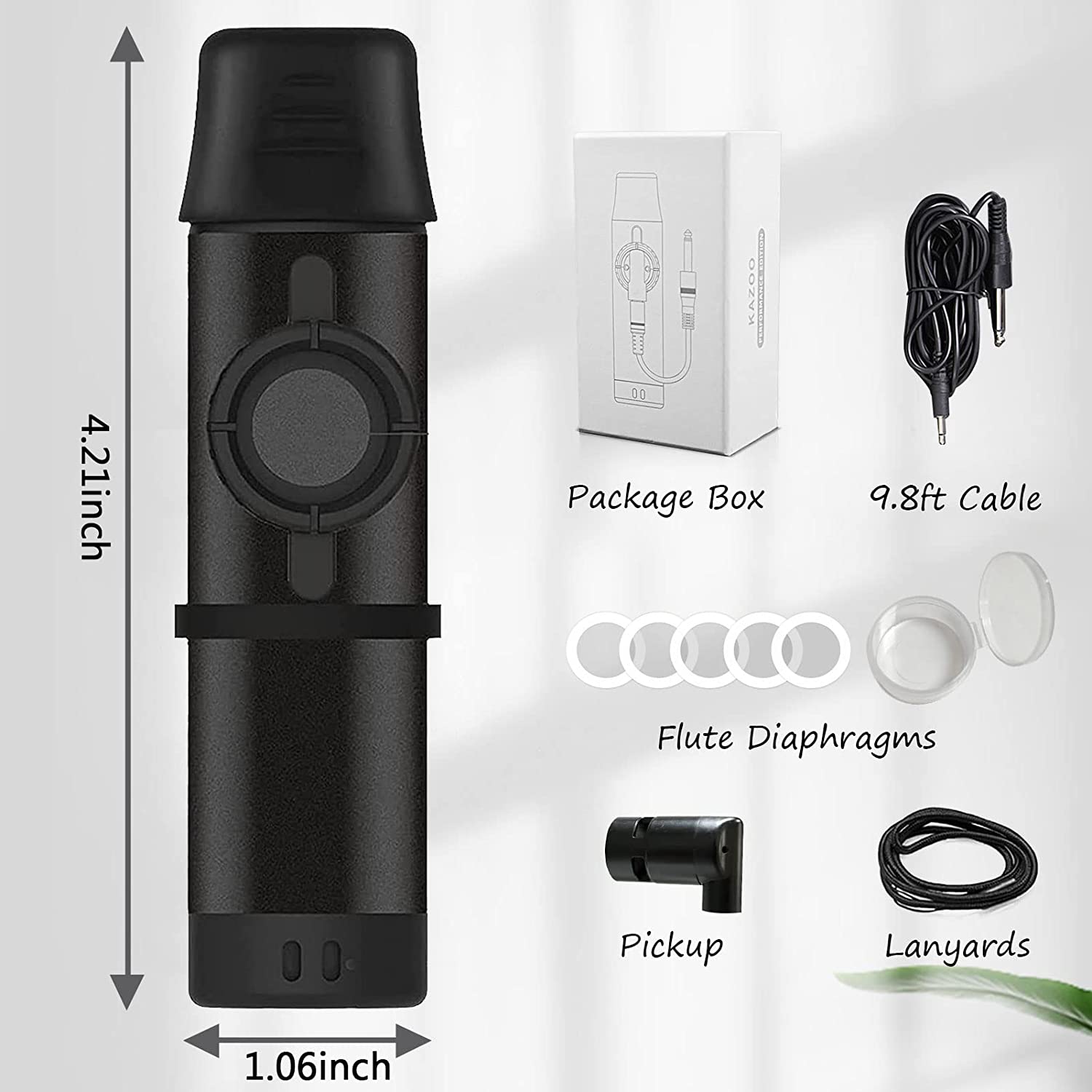 Electric Kazoo With Pickup Cable Mouth Flute EQ Harmonica Music