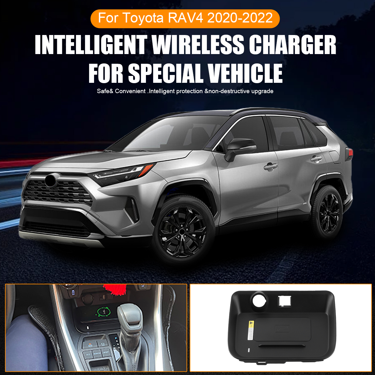 Caricatore Wireless 15W Per Toyota RAV4 2019-2023 | Ricarica Rapida Per IPhone E Samsung