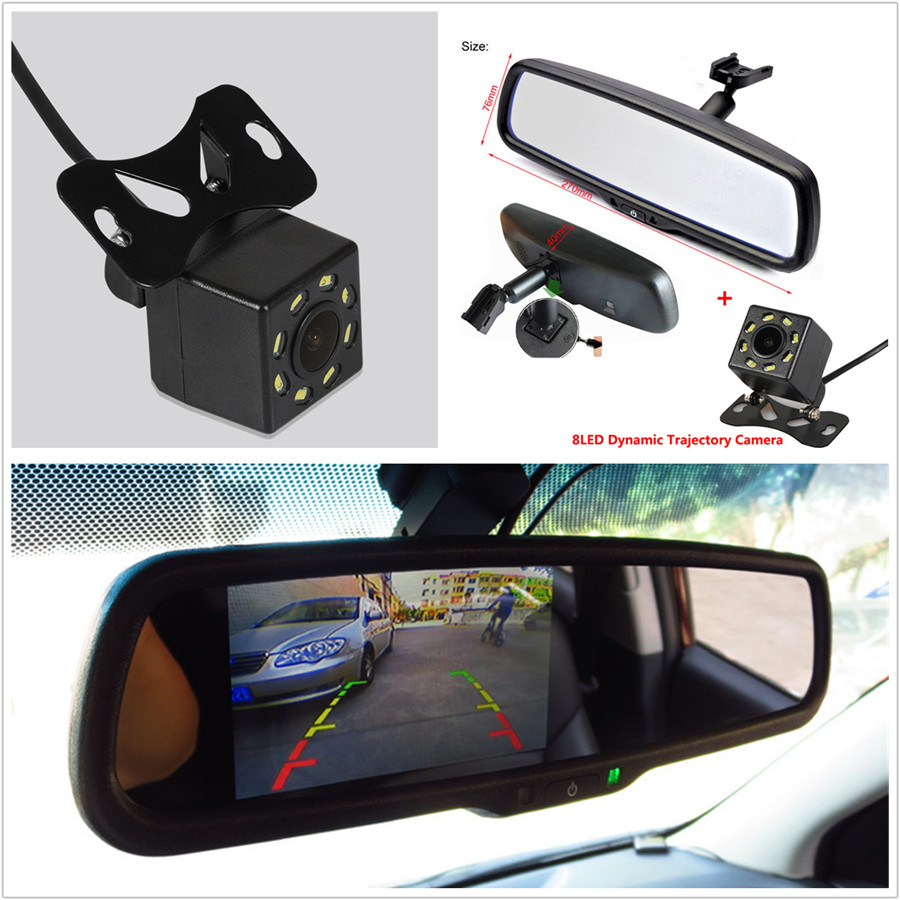 4.3" Car Dimming Rearview Mirror Digital Monitor+HD Intelligent Dynamic