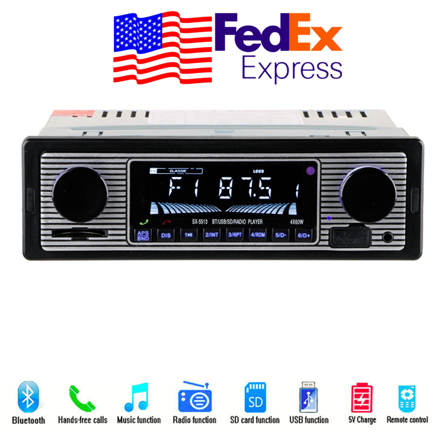 USA 4CH Car In Dash Player Blueteeth Stereo Radio AUX USB