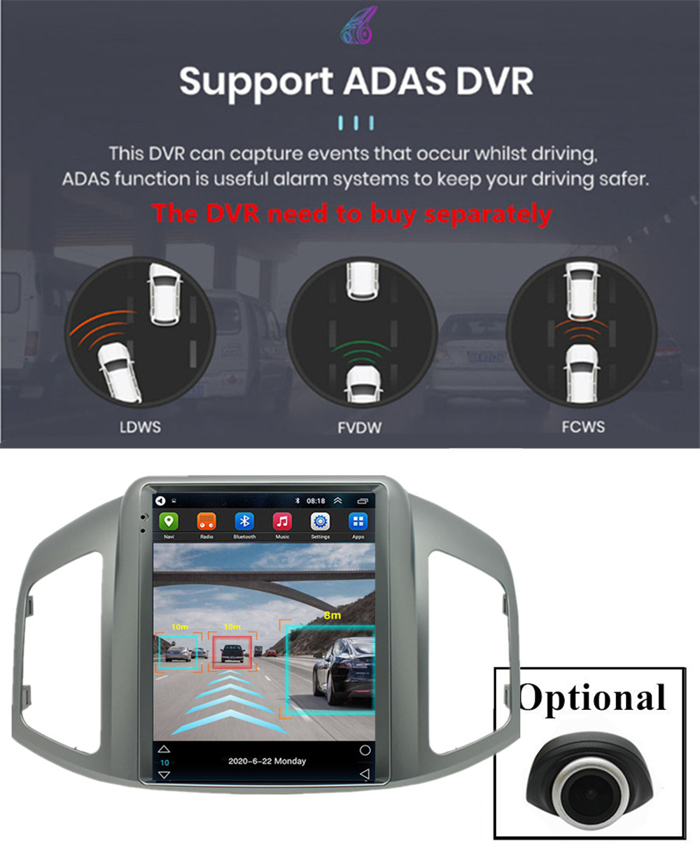 Autoradio Stéréo Android 15 à écran Tactile De 9,7 Pouces Avec Navigation GPS Pour Captiva 2006-2012 Lecteur MP5 Prise En Charge Du Contrôle Du Volant DSP Carplay Bluetooth Caméra Arrièr(Size