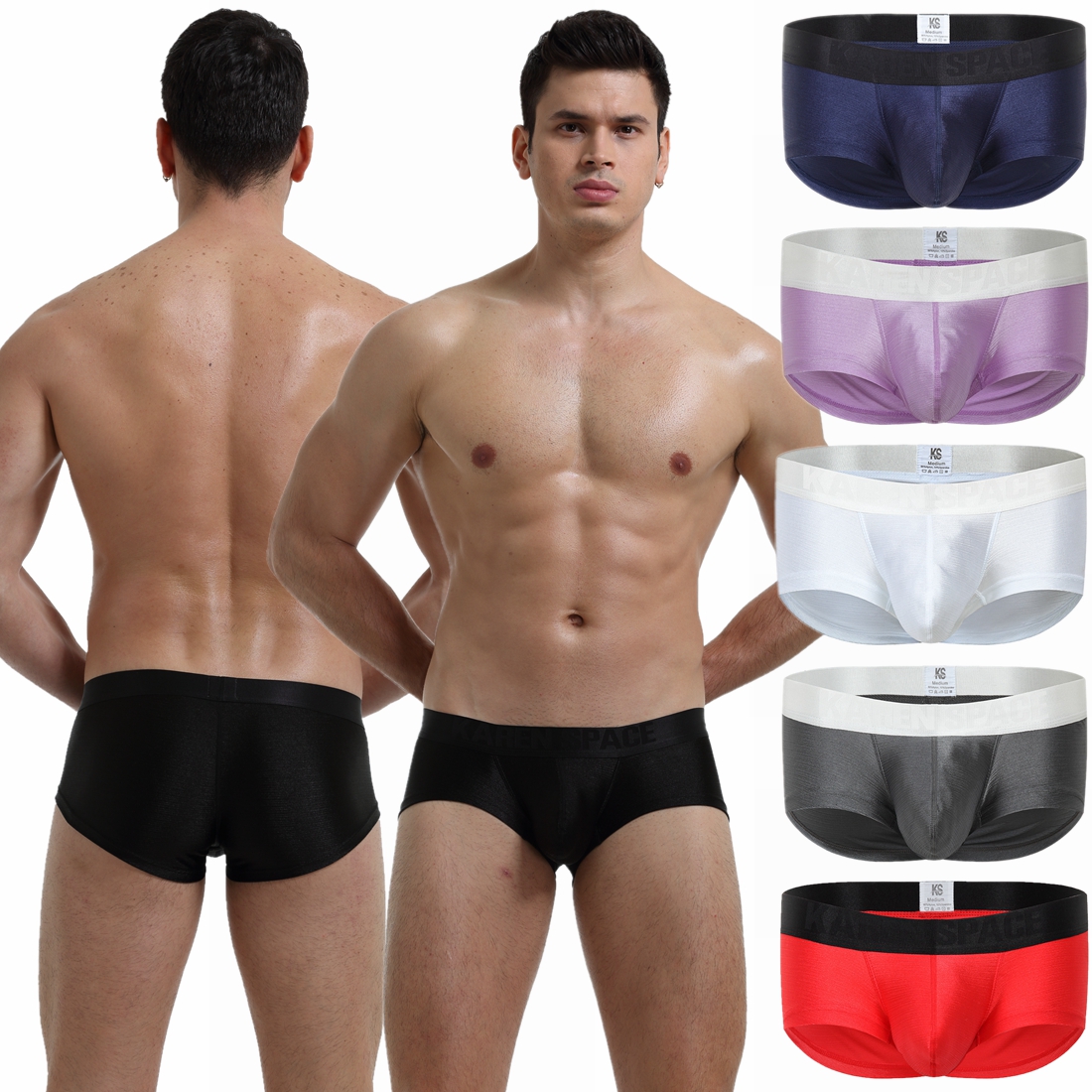 Men Boxer Briefs Sexy Underwear Trunks Sport Smooth Shorts