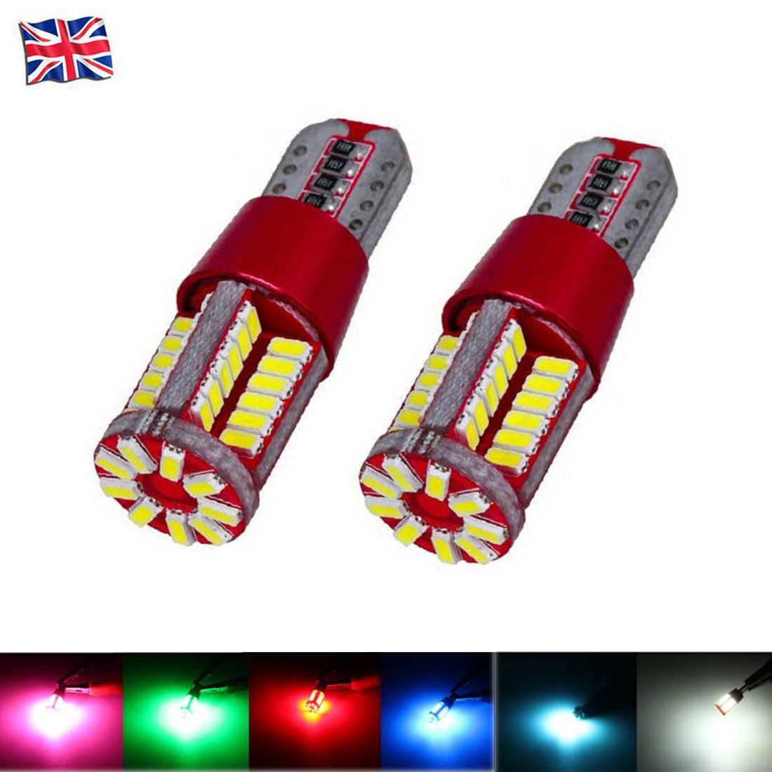 2X T10 W5W 501 LED CANBUS 57 SMD CREE BRIGHT WHITE CAR INTERIOR SIDE LIGHT BULBS