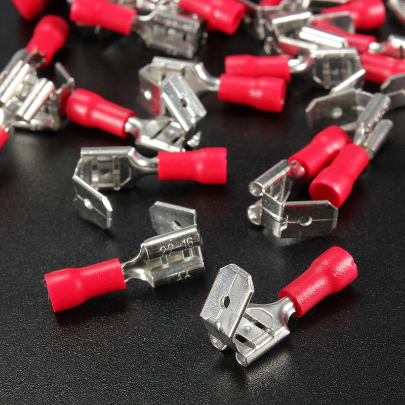100pcs Piggy Back Insulated Piggyback Spade Crimp Terminal Connectors