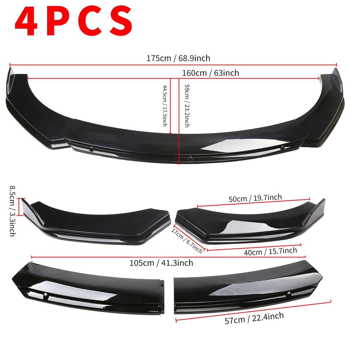 2007-2020 Lincoln MKZ Front Bumper Lip Spoiler Splitter + 47