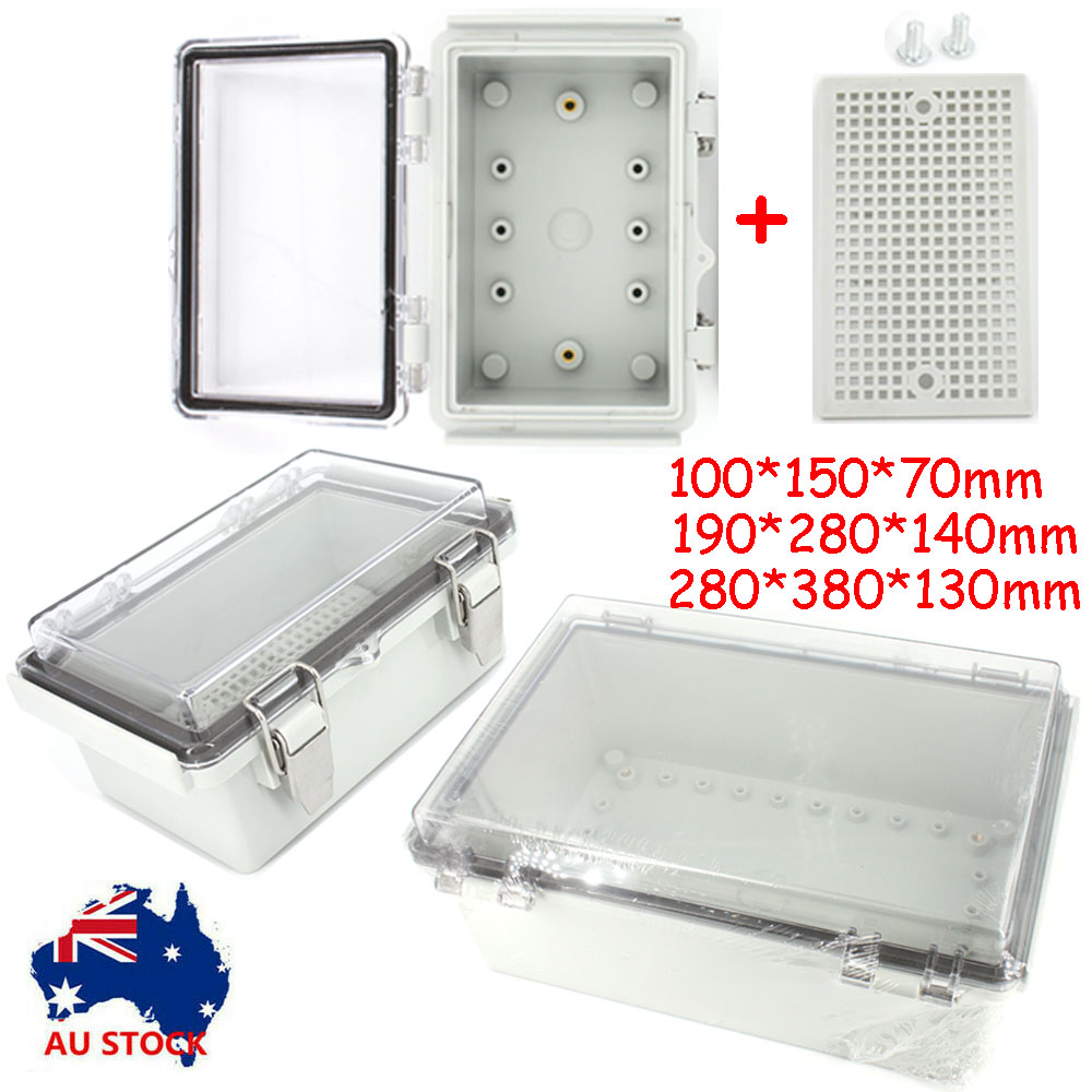 Clear Hinged Lid IP67 Waterproof ABS Electrical Enclosure Junction Box