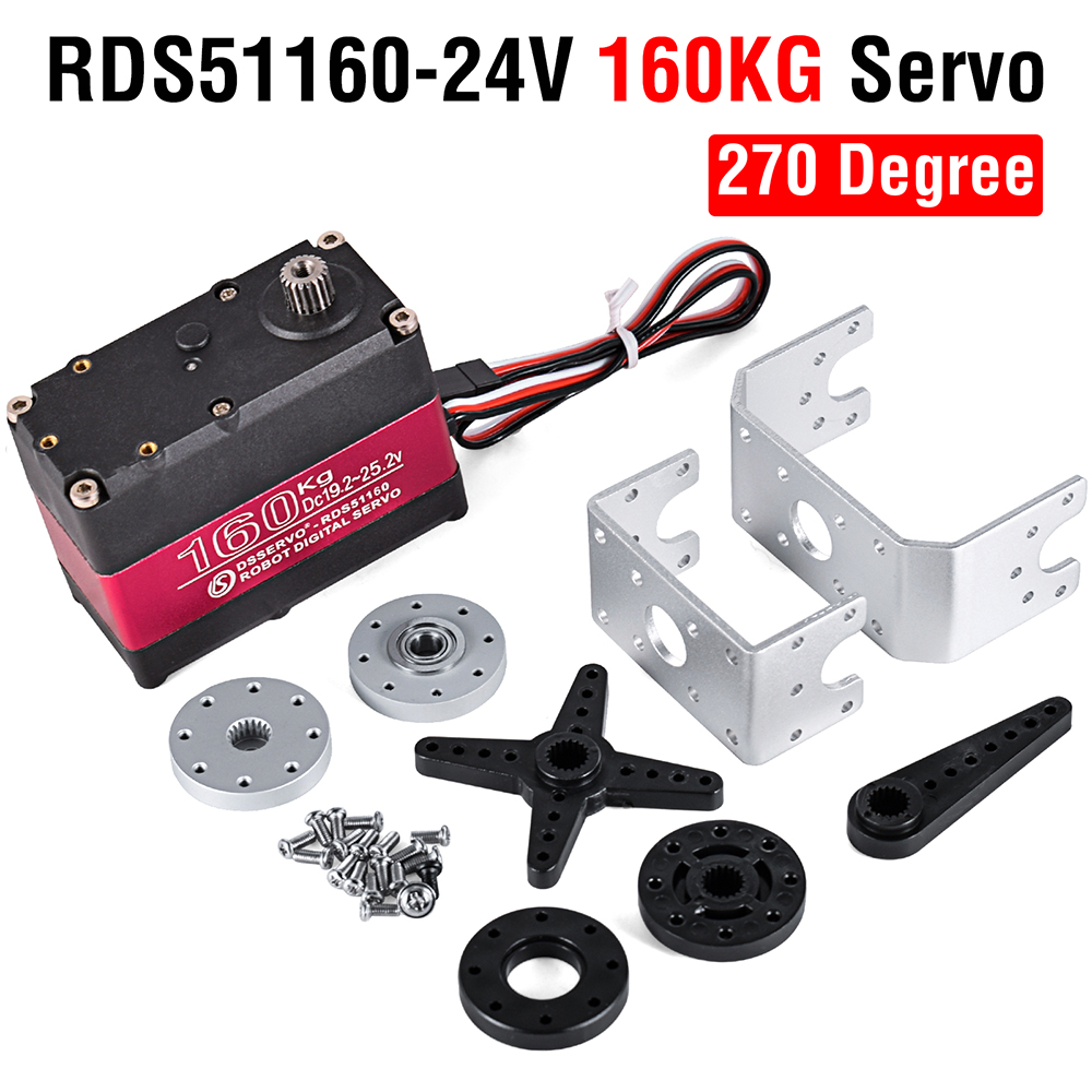 High Power Robot Servo Motor - DC 12-24V, 180kg.cm Torque, Hard Alloy Steel Arm - View #9