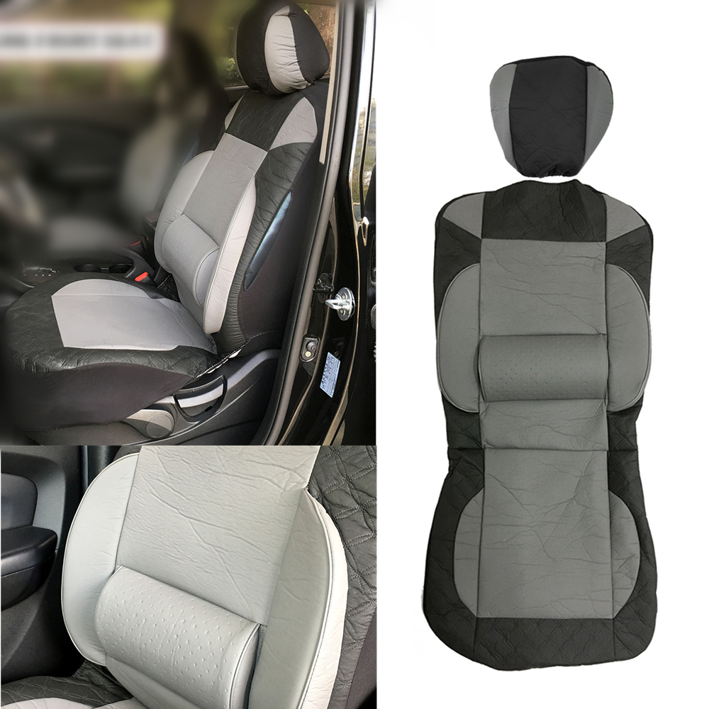 New Solo Car Seat Covers Pu Leather Sponge Lumbar Cushion Pillow