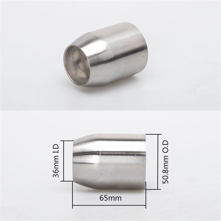 Almencla 2x Universal 2 OD to 2.5 ID Motorcycle Exhaust Link Pipe Adapter Connector Reducer Muffler Stainless Steel