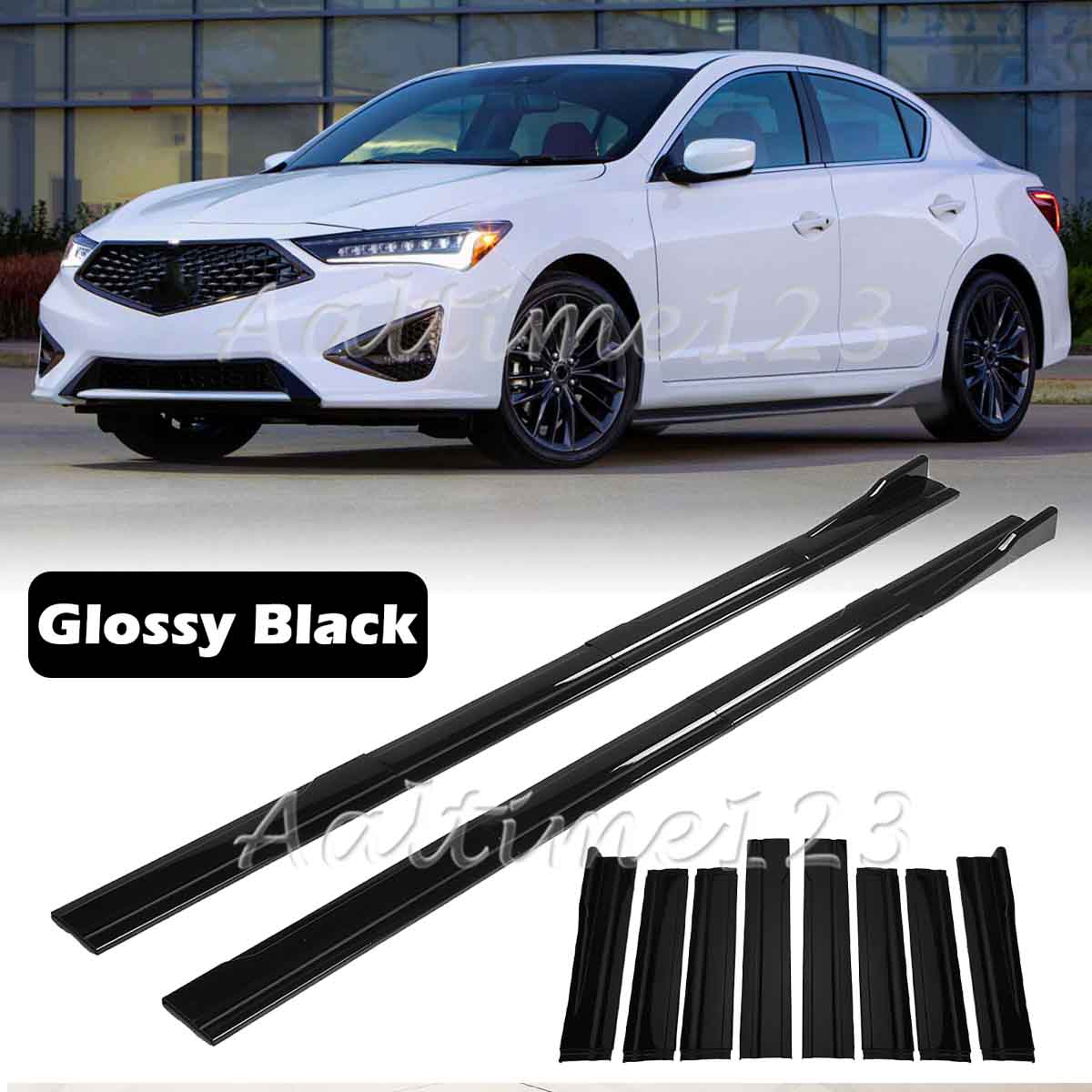 For Acura ILX 2013-2022 Gloss Black Side Skirt Splitter Spoiler