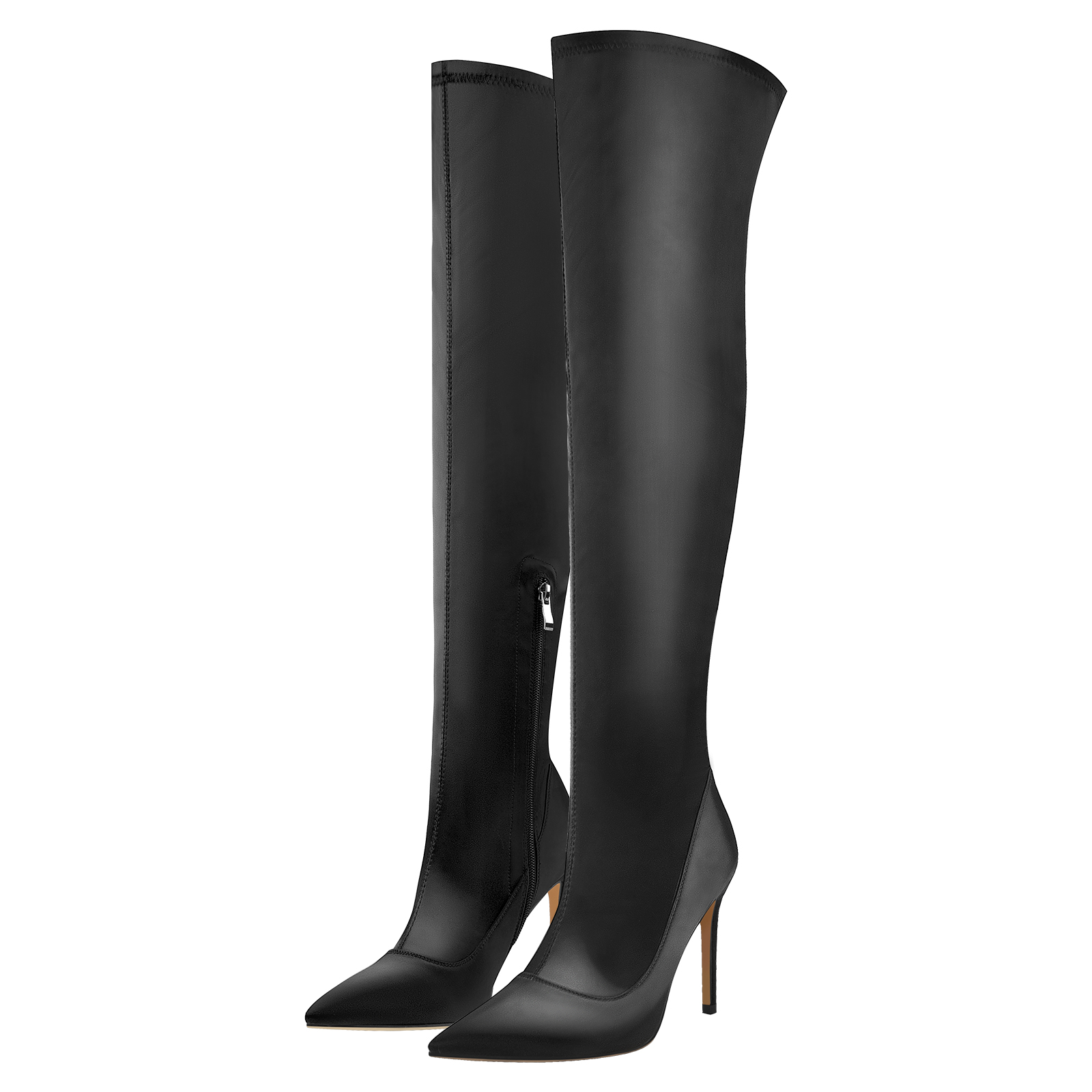 Women's Thigh High Boots Ladies Over The Knee Boots Zip Up