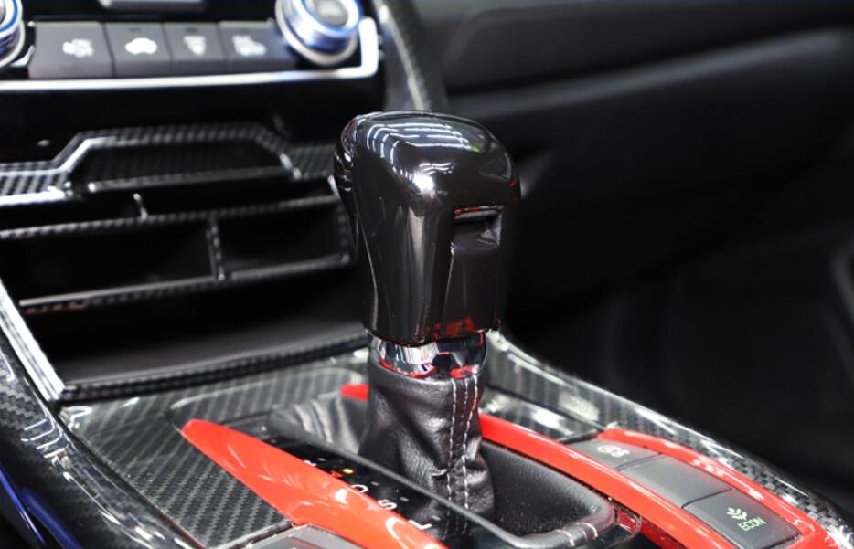 For Honda Civic 2016 2020 Gloss Black Gear Lever Shift Knob Cover