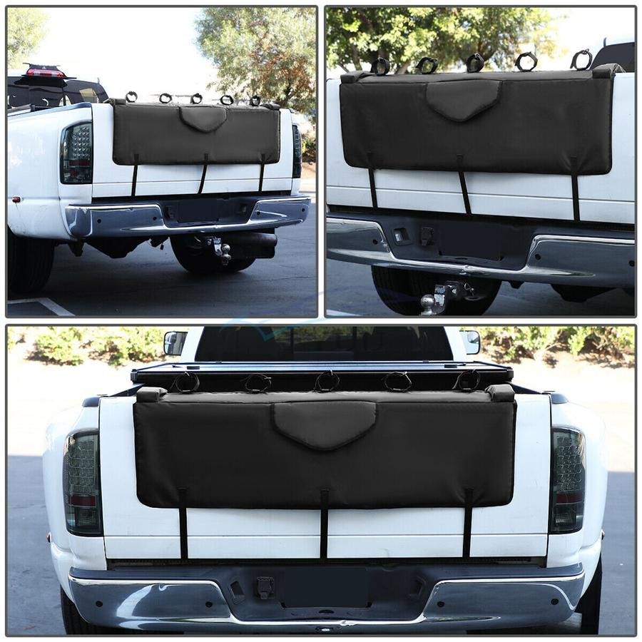 53" Waterproof Pickup Truck Tailgate Cover Crash Pad Protector w/5Bike