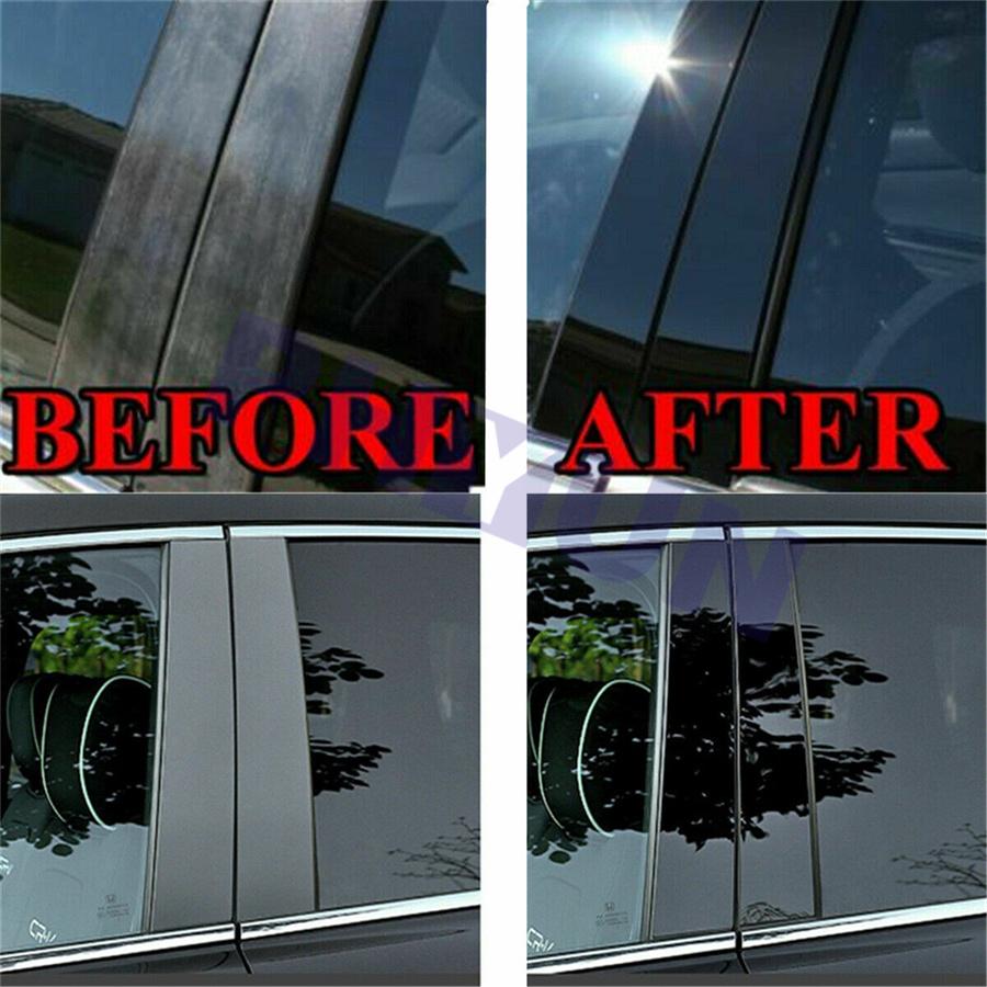 6-Piece Black Side Door Window Pillar Trim Cover For Kia Forte 2019-2021