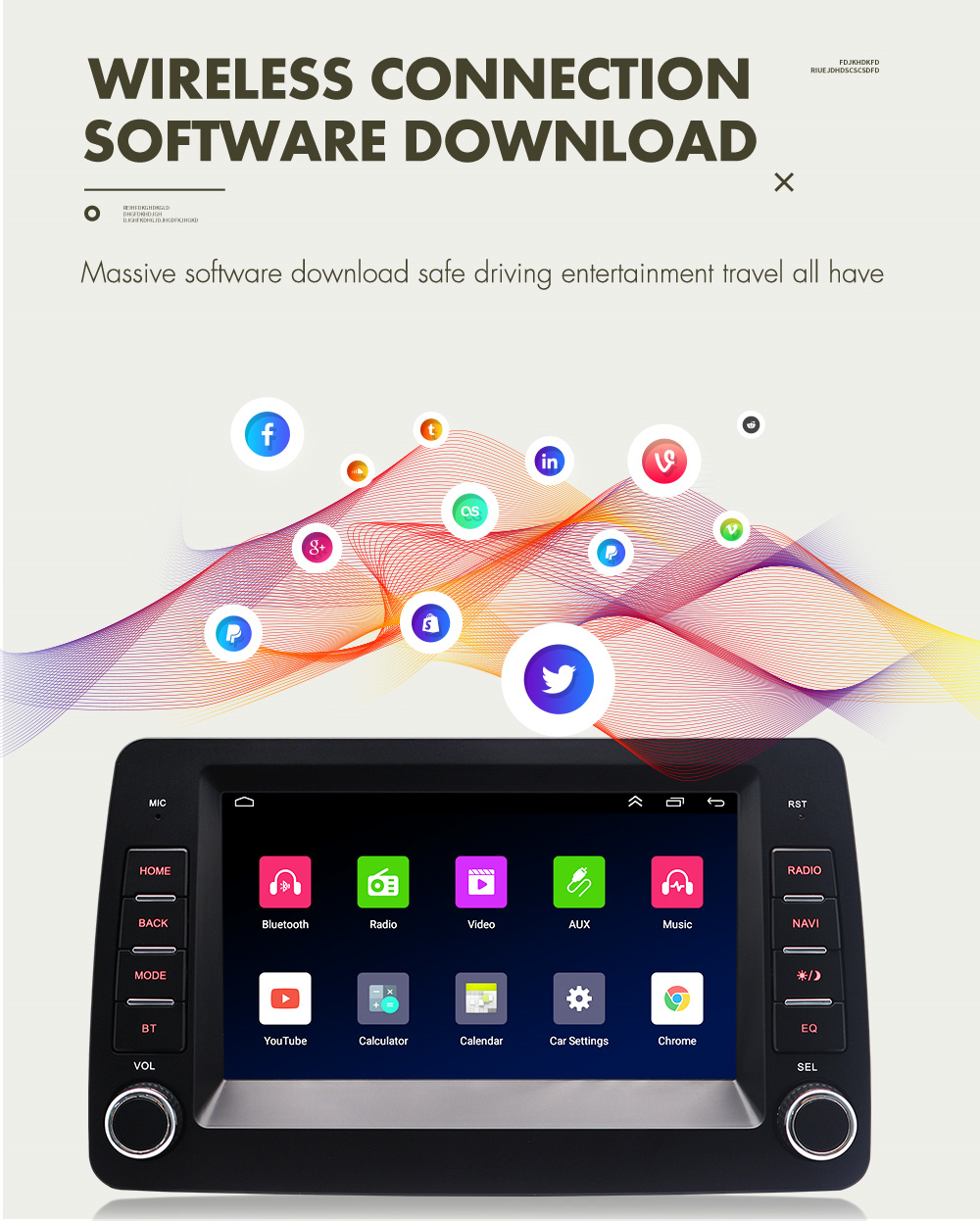 7'' Android 14 4+32GB Car Stereo Radio GPS Navi Player For