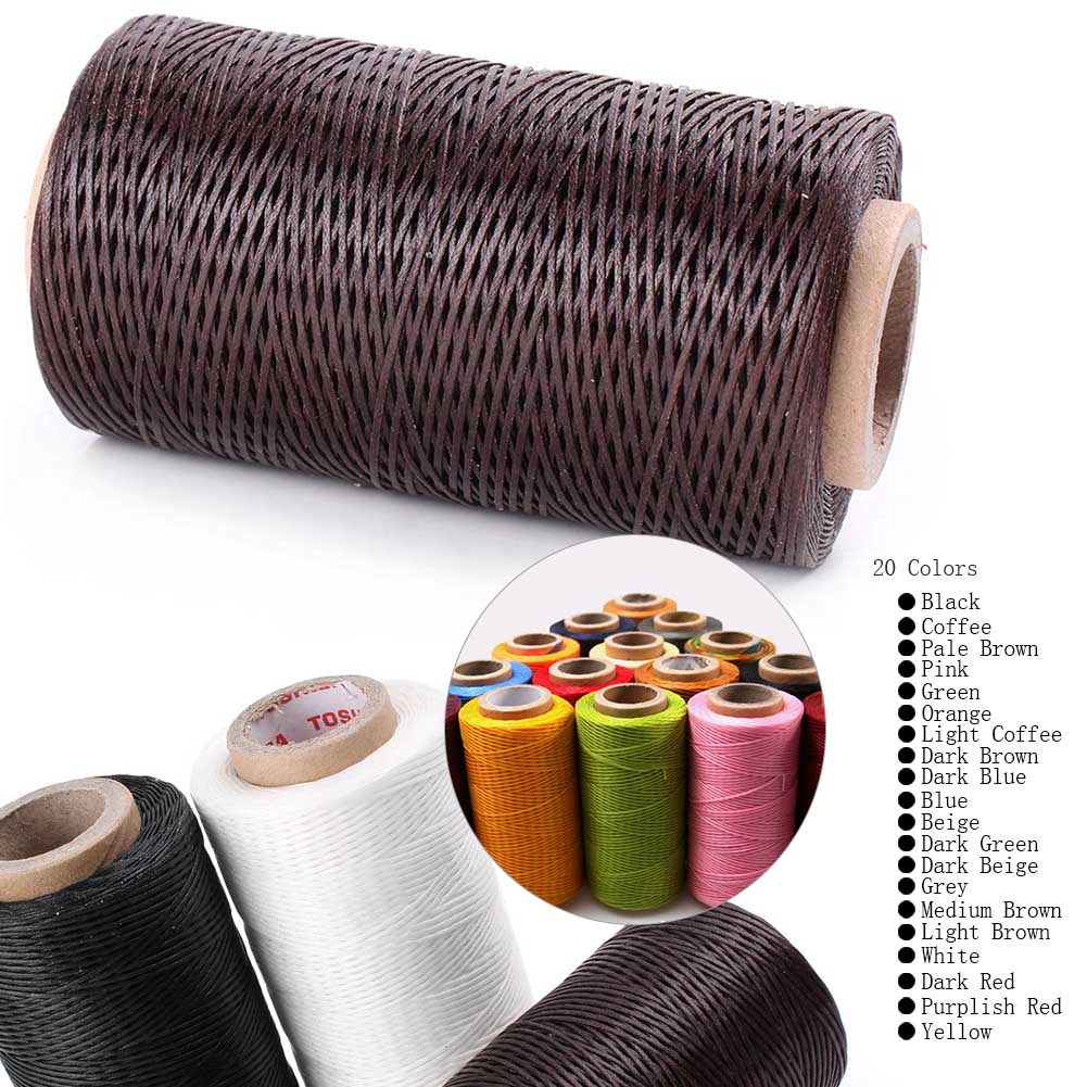 Strong Medium Brown 1mm thick Leather Sewing Stitching Hand Stitch Thread Waxed